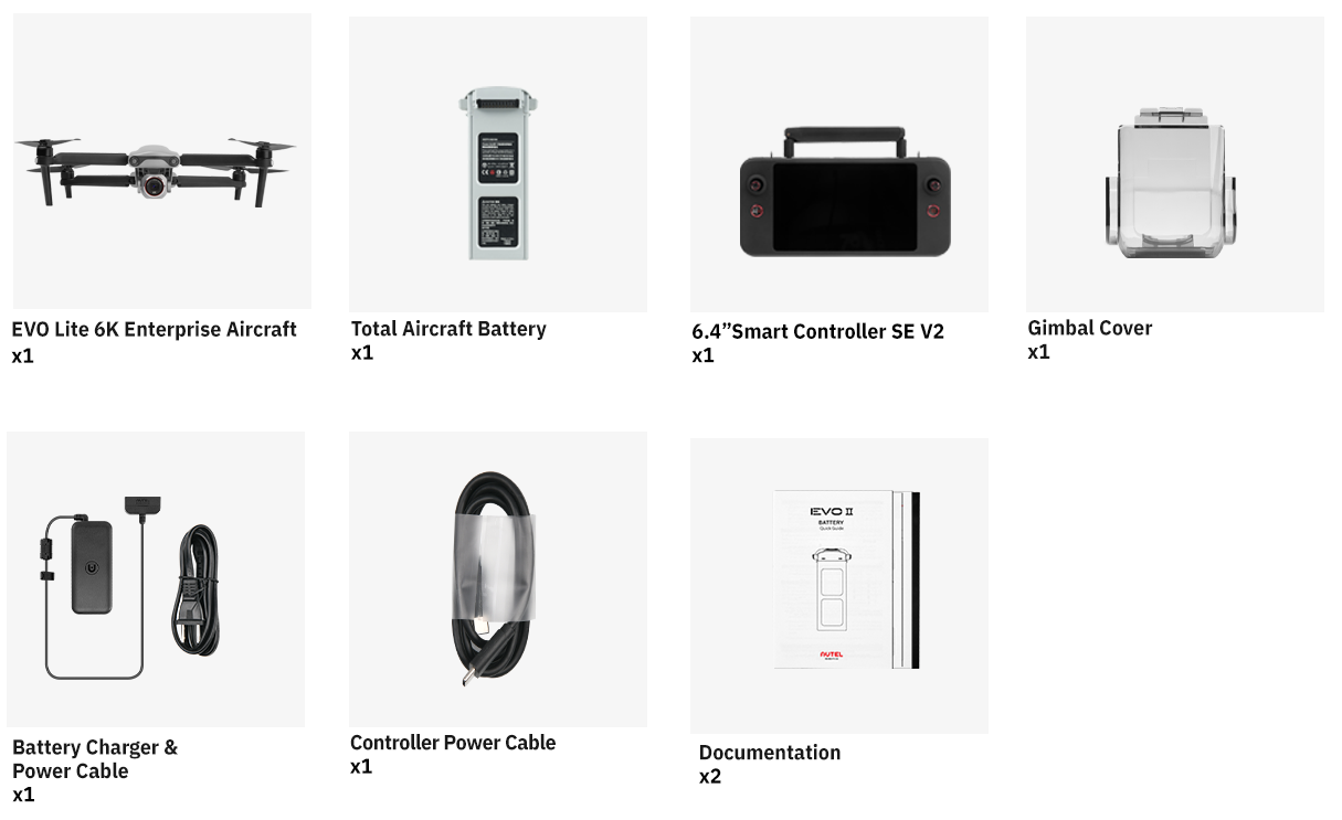 Autel EVO Lite 6K Enterprise Package List